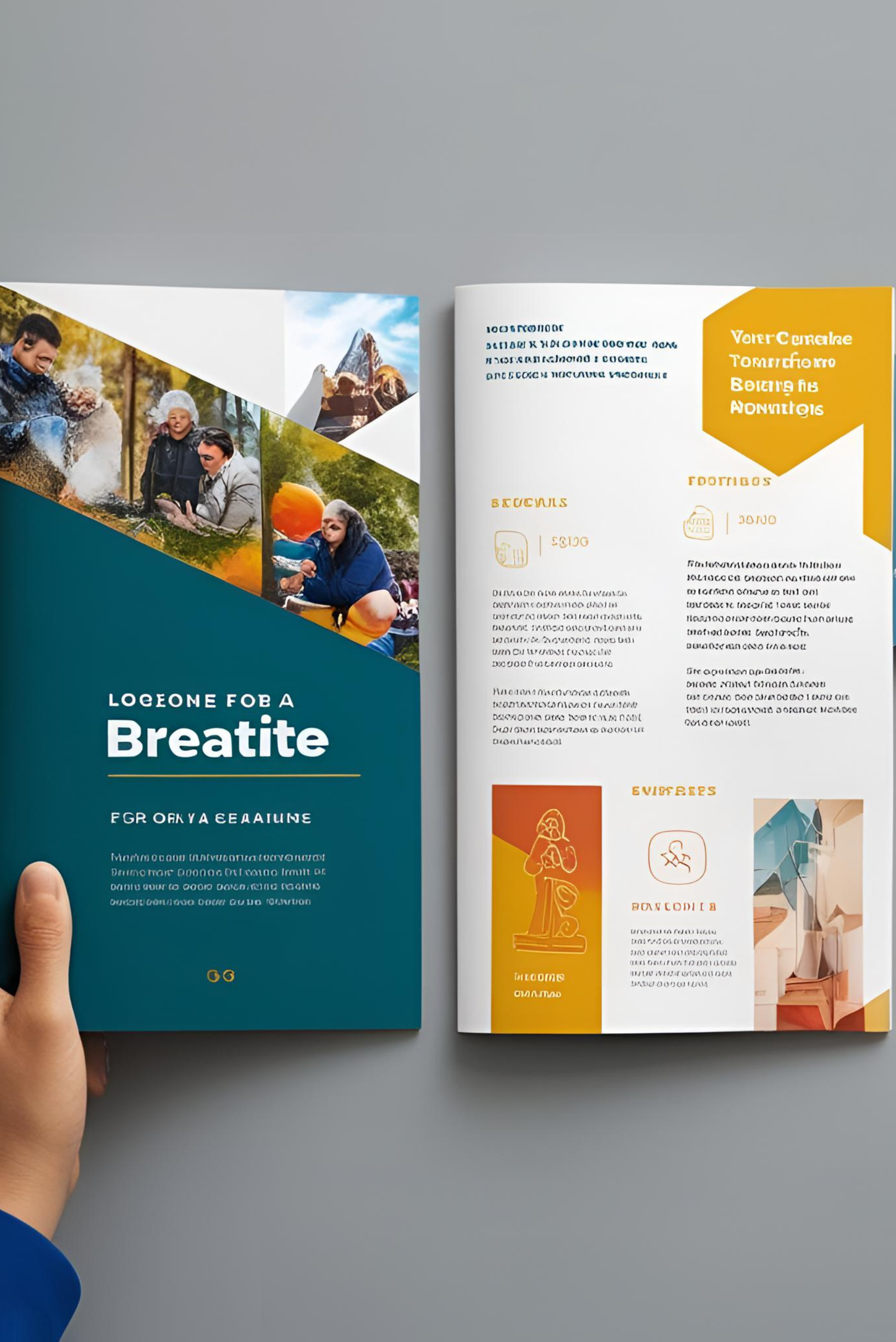 Design av broschyr för tryckeri – färdig layout i tryckfärdigt format